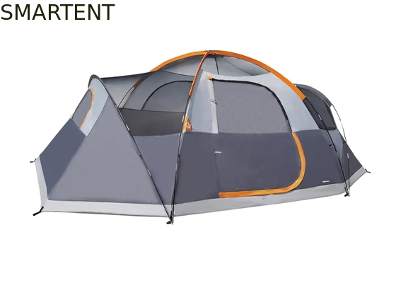 4.57*2.74*1.78M 8-persona al aire libre doble capa gris impermeable cubierta de poliéster tienda de campamento para actividades de 3 temporadas proveedor