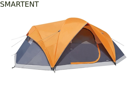 4.57*2.74*1.78M 8-persona al aire libre doble capa gris impermeable cubierta de poliéster tienda de campamento para actividades de 3 temporadas proveedor