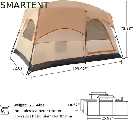 4-persona 3.3*2.1*1.85M al aire libre todo tiempo Khaki impermeable recubierto de poliéster 2-House Design tienda de campamento proveedor