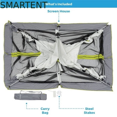 350*300*210CM Grey Waterproof Branding Custom Pop Up Camping Tents con plazo de entrega DAP y ventanilla de malla proveedor