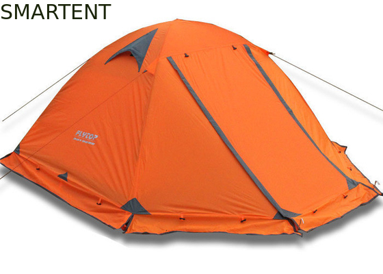 2 Personas Naranja PU3000MM Revestido con marco de aluminio de poliéster de 210T Tienda impermeable con bolso de transporte proveedor