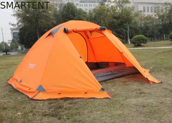2 Personas Naranja PU3000MM Revestido con marco de aluminio de poliéster de 210T Tienda impermeable con bolso de transporte proveedor