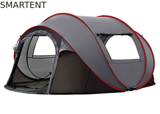280*200*130CM 4 personas Poliéster Grijo Inodoro 4 Temporadas Forma de Barco Pop Up Tiendas de campamento Bolsa de transporte Incluida proveedor