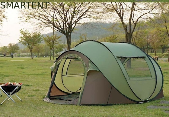 280*200*130CM 4 personas Poliéster Grijo Inodoro 4 Temporadas Forma de Barco Pop Up Tiendas de campamento Bolsa de transporte Incluida proveedor