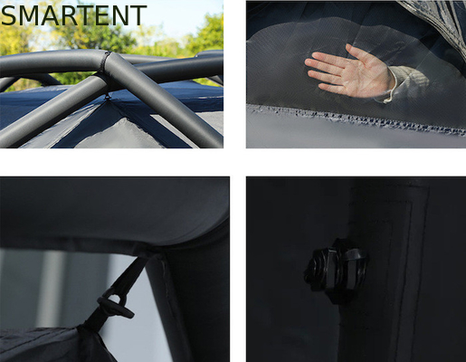 300*270*170 CM Negro Inodoro 210T Deluxe Inflable Doble Capa Reina Tienda Con Piscina Inflable Y Protección UV proveedor