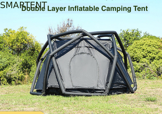300*270*170 CM Negro Inodoro 210T Deluxe Inflable Doble Capa Reina Tienda Con Piscina Inflable Y Protección UV proveedor