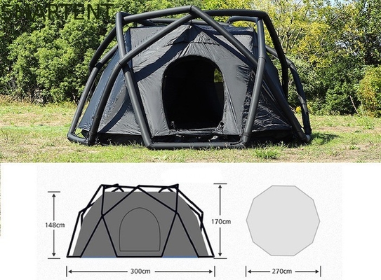 300*270*170 CM Negro Inodoro 210T Deluxe Inflable Doble Capa Reina Tienda Con Piscina Inflable Y Protección UV proveedor