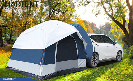 2 personas 250*250*200CM PU2000MM impermeable recubierto de azul 210D poliéster tienda exterior en el techo SUV refugio de recogida proveedor