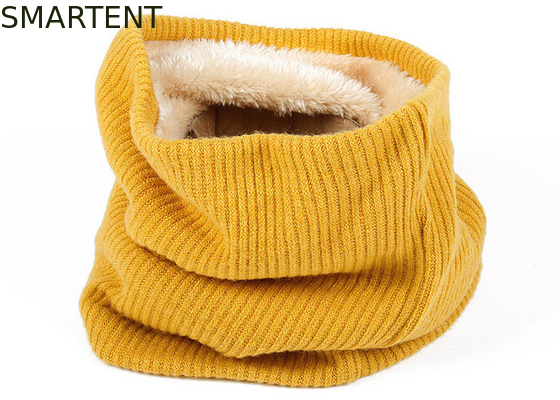Collar de tejido RPET de doble capa ecológico amarillo con revestimiento de terciopelo proveedor