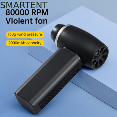 Diseño moderno portátil 140*86*45mm bolsillo negro portátil violento turbo ventilador para acampar aventura al aire libre inolvidable proveedor