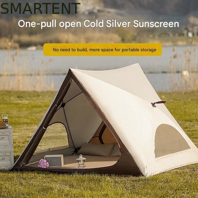 Tienda de campaña emergente para acampada, playa y exterior, impermeable, portátil, 150X200X130CM, con revestimiento de PU2000MM, diseño triangular de poliéster 210T, apertura rápida y totalmente automática. proveedor
