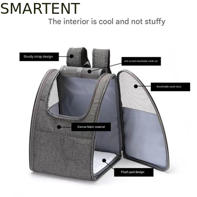 34*28*42CM Gris Mochila plegable para mascotas Tejido suave Mochila bonita para gatitas Estilo lindo / divertido / juguetón Para perfecto proveedor