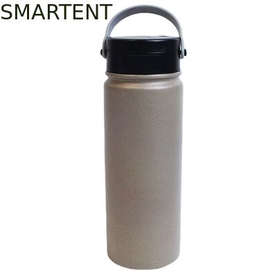Comprar Botellas de agua aisladas para entrenamiento con boca ancha de acero inoxidable y esterilización UV, color gris, asa de transporte y volumen personalizado de 500 ml, perfectas para deportes al aire libre Fabricación en línea
