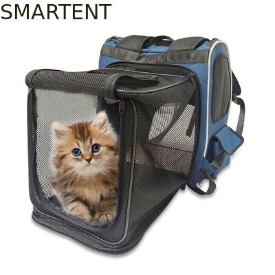 Washable Blue Polyester Oxford Expandable Pet Rucksack Travel Bag Durable Non Toxic Ideal For Indoor Outdoor Pet Owners Needing Safe And Easy To Clean Travel Gear proveedor