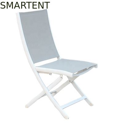 Comprar PVC plegable blanco europeo Mesh Back Aluminum Frame del sillón de la playa Fabricación en línea