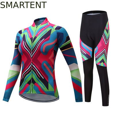 Comprar La ropa de ciclo de ciclo del traje de la manga larga femenina del jersey se adapta a colorido Fabricación en línea