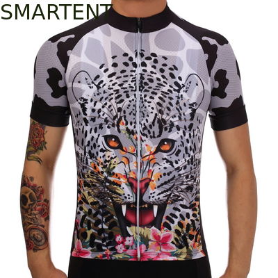 Comprar Accesorios de ciclo de ciclo de la bici de la camiseta del jersey del traje de Dryfit del poliéster del diseño del leopardo Fabricación en línea
