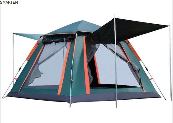 Tiendas de campamento al aire libre a prueba del sol y ventiladas Marco automático de fibra de vidrio 210D Poliéster 240*240*140cm Diseño moderno verde proveedor