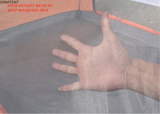210X180X130cm Naranja impermeable PU2000mm Revestida con poliéster 190T Acogedora tienda de campamento proveedor