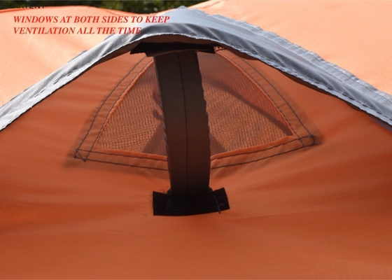 210X180X130cm Naranja impermeable PU2000mm Revestida con poliéster 190T Acogedora tienda de campamento proveedor