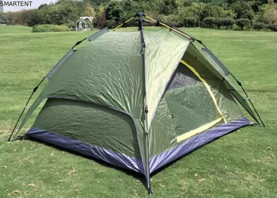 210*210*135cm Polvo automático de fibra de vidrio impermeable PU2000mm recubierto de verde 190T poliéster impermeable al aire libre tiendas de campamento proveedor