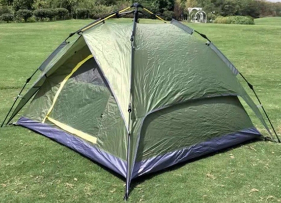 210*210*135cm Polvo automático de fibra de vidrio impermeable PU2000mm recubierto de verde 190T poliéster impermeable al aire libre tiendas de campamento proveedor