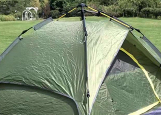 210*210*135cm Polvo automático de fibra de vidrio impermeable PU2000mm recubierto de verde 190T poliéster impermeable al aire libre tiendas de campamento proveedor