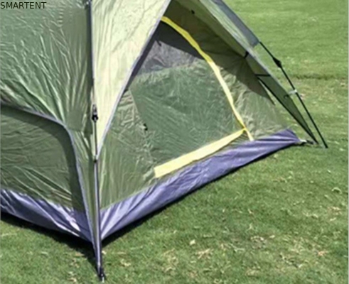 210*210*135cm Polvo automático de fibra de vidrio impermeable PU2000mm recubierto de verde 190T poliéster impermeable al aire libre tiendas de campamento proveedor