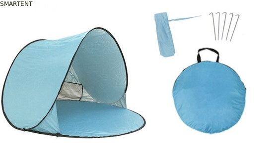 150*150*90CM Tienda exterior impermeable con cubierta de techo a prueba de sol con revestimiento de plata de 190T poliéster refugio automático de playa proveedor