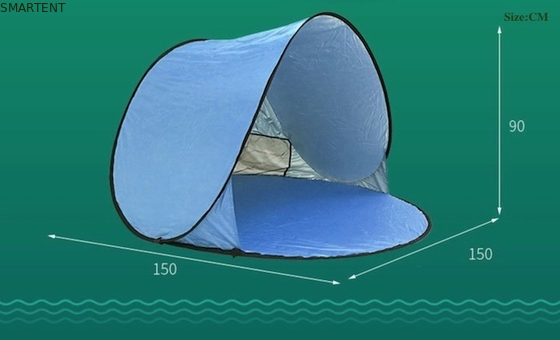150*150*90CM Tienda exterior impermeable con cubierta de techo a prueba de sol con revestimiento de plata de 190T poliéster refugio automático de playa proveedor