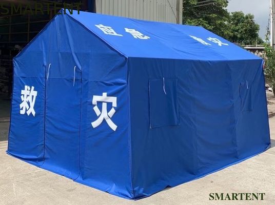 Comprar Refugio temporal los 3X4M de la ayuda humanitaria de la tienda de Oxford del tubo del marco de la tienda al aire libre de acero azul del acontecimiento Fabricación en línea