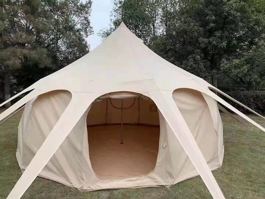 300*300*200CM 5M 280GSM Beige impermeable recubierto de algodón de diseño de loto Glamping tienda de campamento al aire libre proveedor