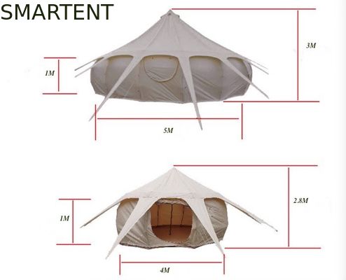 Comprar 300*300*200CM 5M 280GSM Beige impermeable recubierto de algodón de diseño de loto Glamping tienda de campamento al aire libre Fabricación en línea