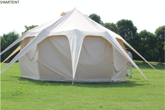 300*300*200CM 5M 280GSM Beige impermeable recubierto de algodón de diseño de loto Glamping tienda de campamento al aire libre proveedor