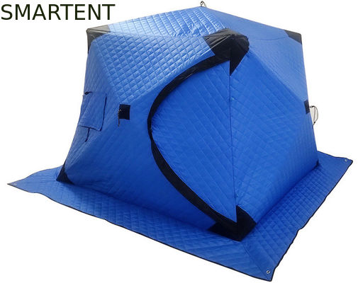 Comprar El estallido de la pesca del hielo del algodón del 180X180X145CM encima de la prenda impermeable azul del refugio del invierno cubrió compuesto Fabricación en línea