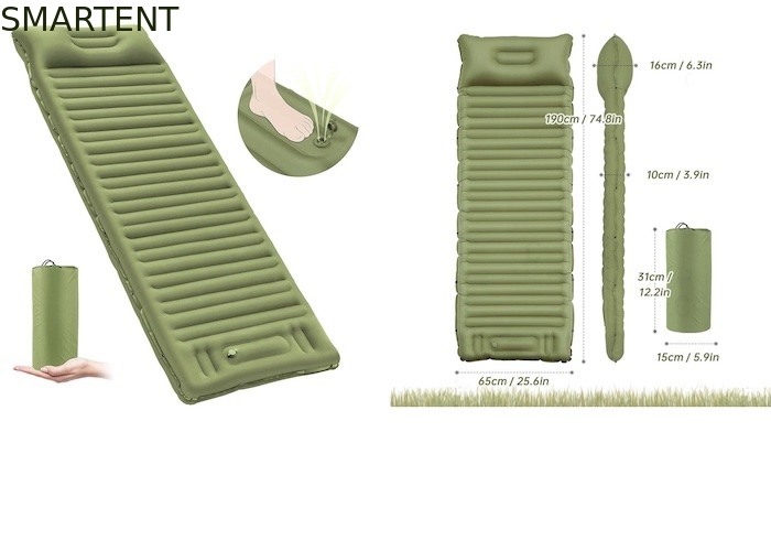 Bomba de pie inflable al aire libre portátil de la cama de aire que acampa 40D TPU de nylon Nap Pad proveedor