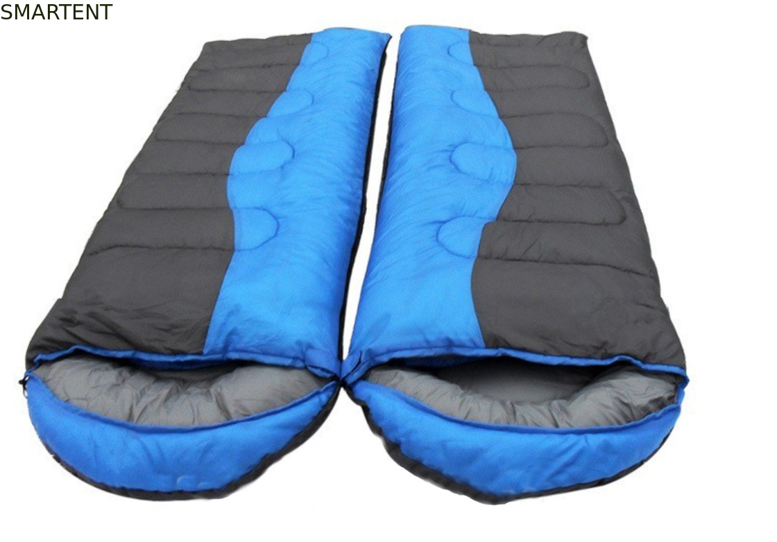 215 * 78CM de doble color exterior impermeable a agua 190T poliéster relleno de fibra hueca clásico dos personas en un saco de dormir proveedor