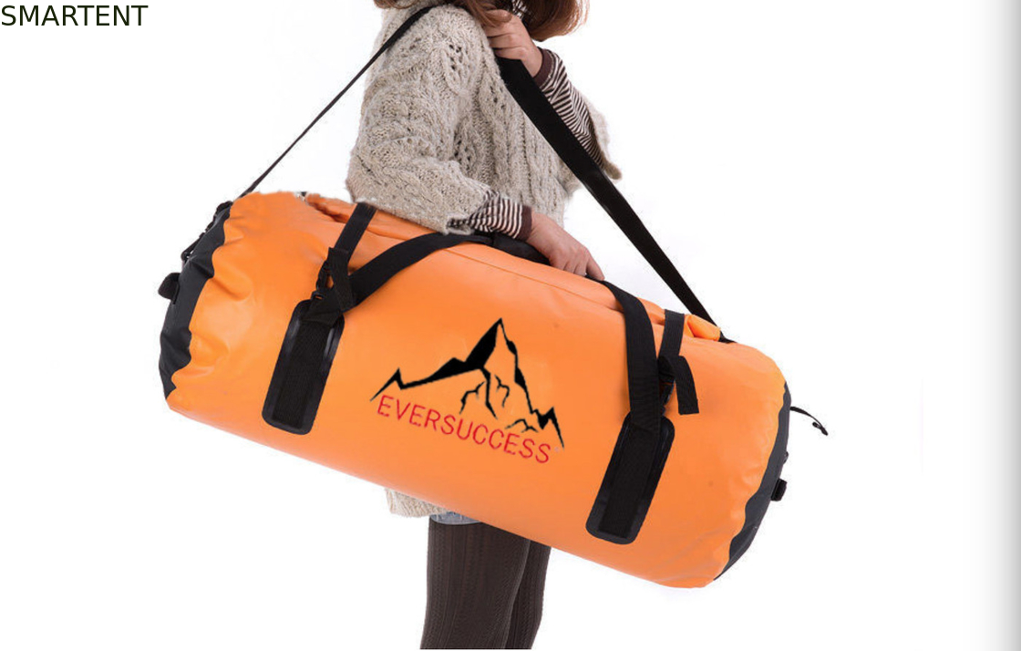 Bolsas de viaje impermeables de color naranja de 60L 600D bolsas deportivas con bolso de bolsillo proveedor