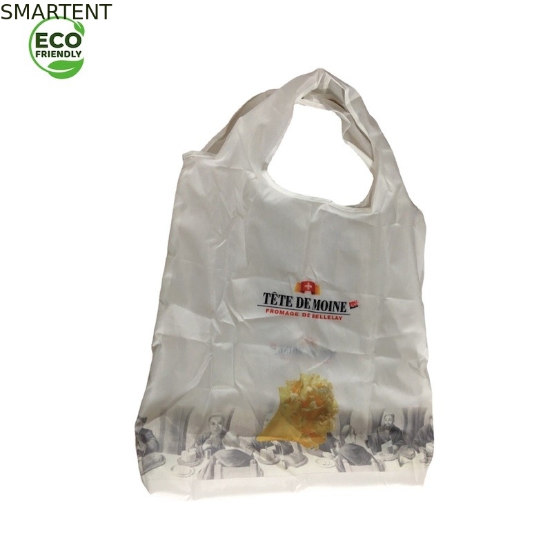 Color blanco amistoso de impresión de encargo del bolso de compras de los accesorios RPET 210T de 60 de los X 44CM Eco proveedor