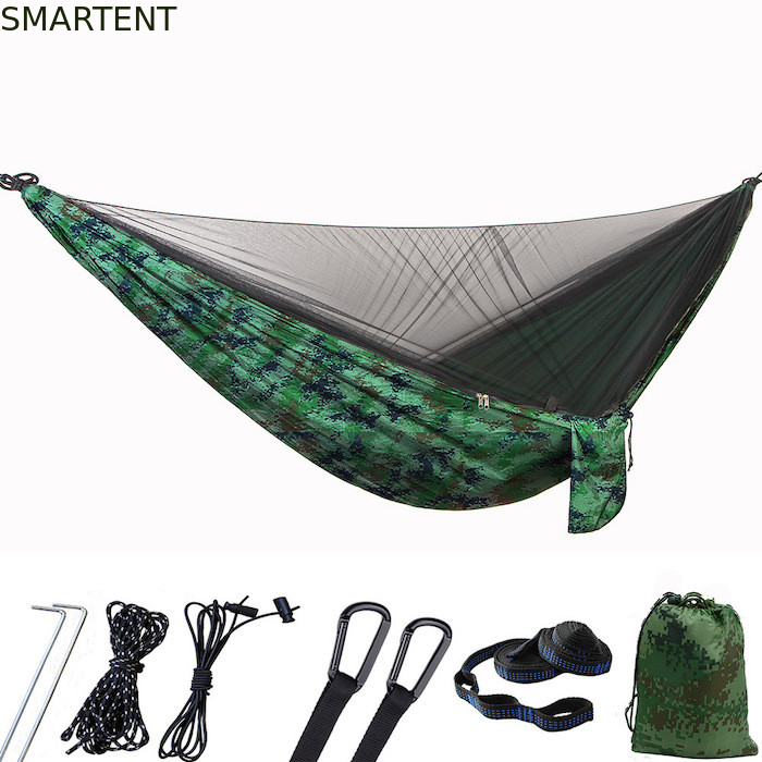 290*140CM Camuflaje 210T Nylon Camping Ligero Mosquito Net hamaca para relajación al aire libre proveedor