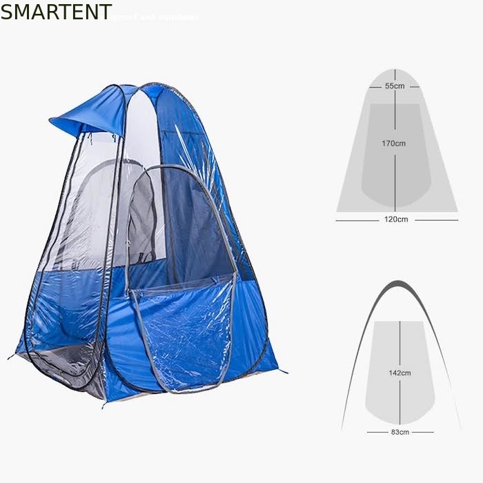120*120*170CM Tiendas deportivas ligeras portátiles azules transparentes impermeables de poliéster proveedor