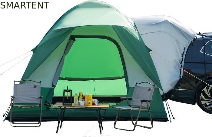 3*3*2.3M 4-6 Personas Verde impermeable PU3000MM Revestido de poliéster de fibra de vidrio palo SUV portátil pickup tienda de campamento proveedor