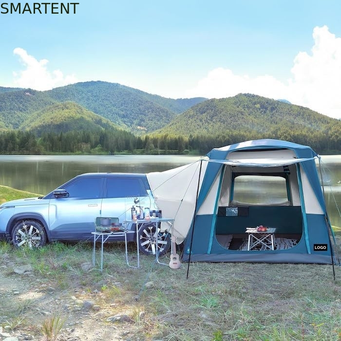 3.05*2.44*2.21M Personalizable 4 Temporada Color Azul Impermeable PU2000MM Revestida con poliéster Car Mobile Camping Tent proveedor