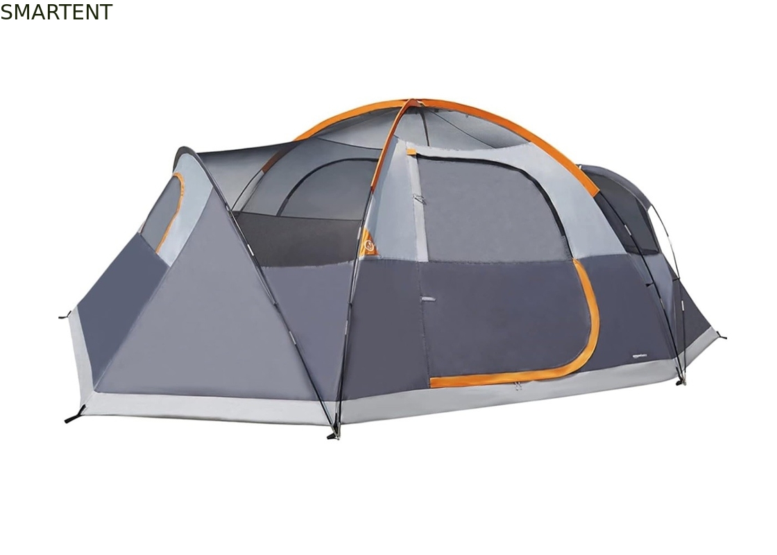 4.57*2.74*1.78M 8-persona al aire libre doble capa gris impermeable cubierta de poliéster tienda de campamento para actividades de 3 temporadas proveedor