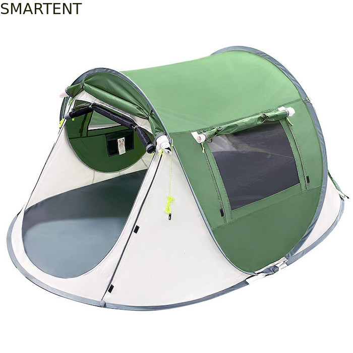 2 personas 245*148*100CM Poliéster verde impermeable para acampar al aire libre Espacioso pabellón de barco con ventilación de malla proveedor