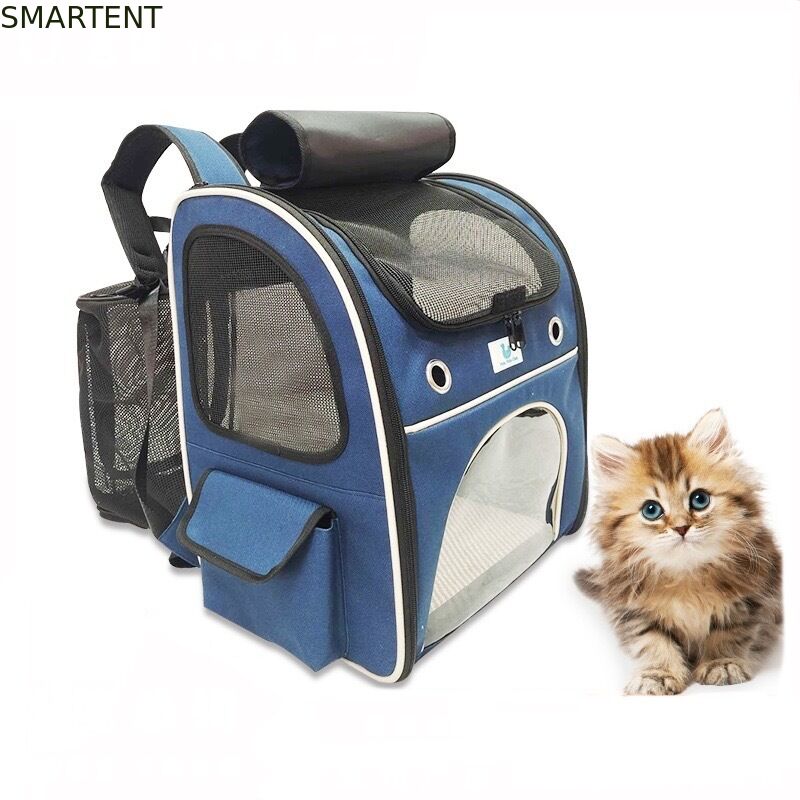 Washable Blue Polyester Oxford Expandable Pet Rucksack Travel Bag Durable Non Toxic Ideal For Indoor Outdoor Pet Owners Needing Safe And Easy To Clean Travel Gear proveedor