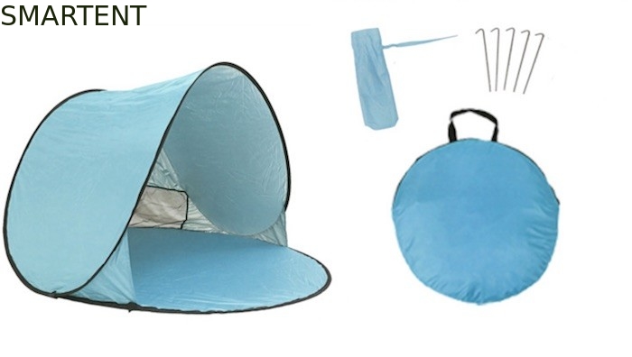 150*150*90CM Tienda exterior impermeable con cubierta de techo a prueba de sol con revestimiento de plata de 190T poliéster refugio automático de playa proveedor