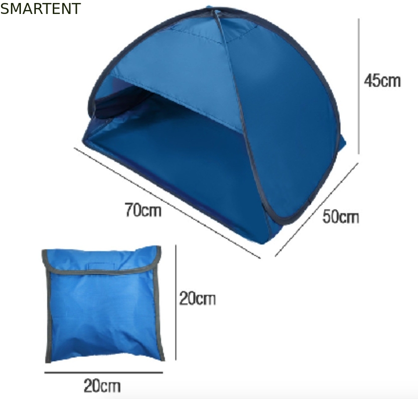 Tienda al aire libre azul plegable ligera los 70X50X45cm del estallido del refugio de Sun del poliéster de las tiendas de campaña 190T para arriba proveedor