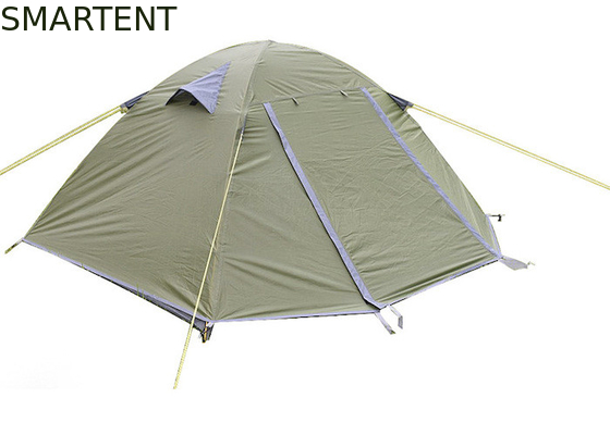Equipo para acampada al aire libre para padres e hijos 210*110CM Doble capa Impermeable Verde PU Recubierto 190T Tienda de campaña para trekking